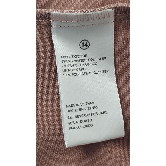 Shelby & Palmer Blush Pink Faux Suede Stretch Sheath Dress 14 Fringe Hem - Picture 8 of 9